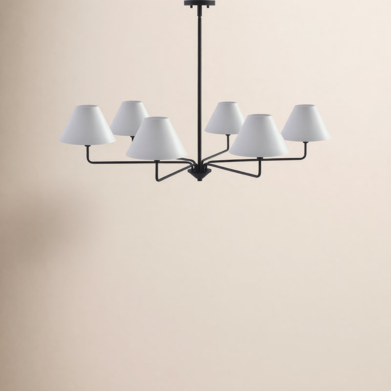 6-Light Novelty Dimmable Chandelier, Matte Black