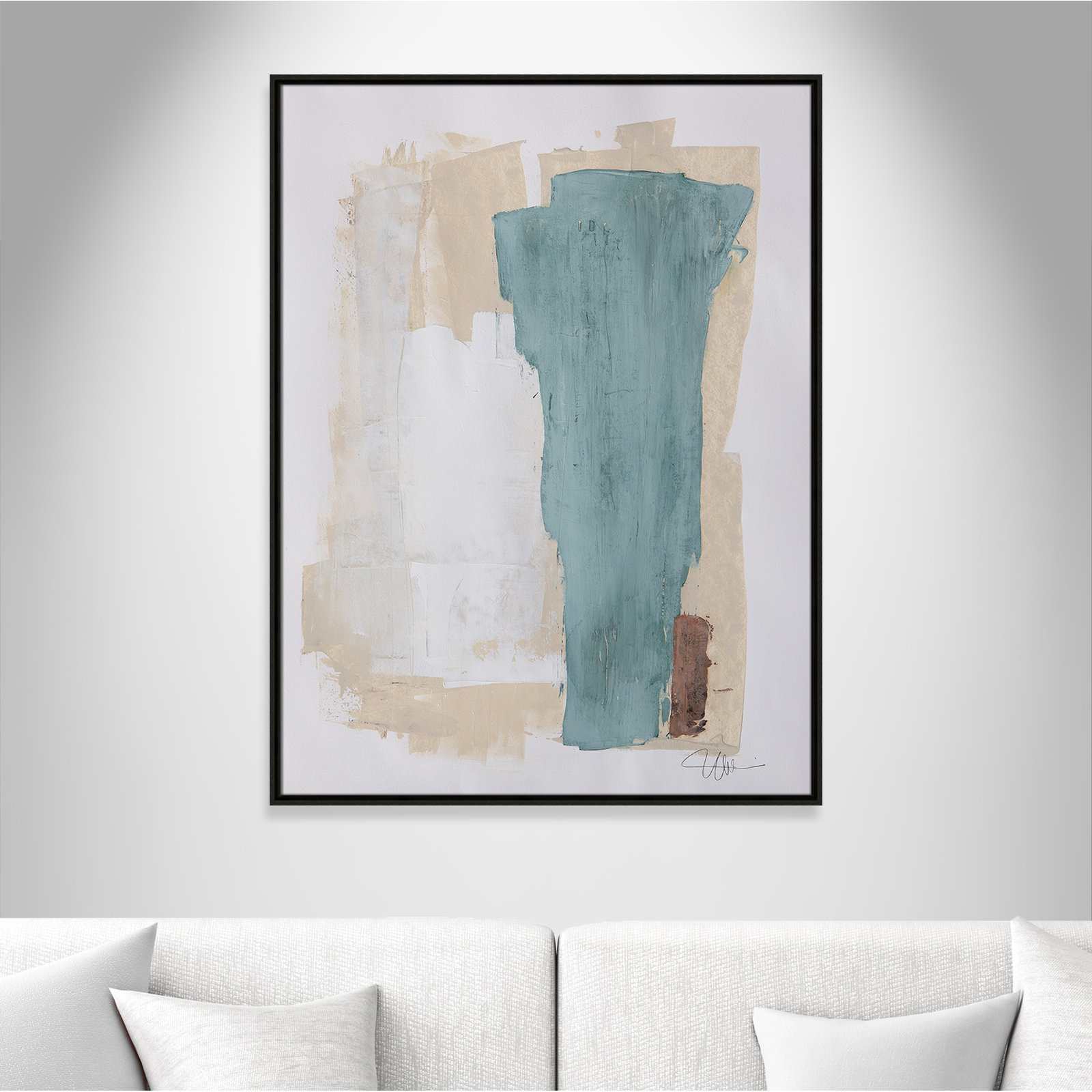 Hubbard "Together We Work-II" Print, Espresso Framed, 41.5" H x 31.5" W x 2" D