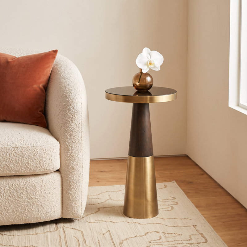 Kat Glass Top End Table