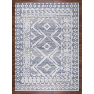 Tapis bleu en polypropylène tissé à la machine Pays-Bas en bleu