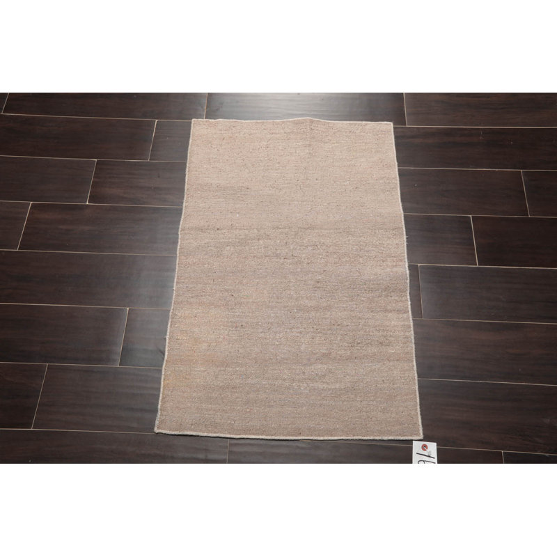 Kilim Non-Skid Kitchen Mat, Light Gray