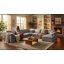 8 piece 145" Extra Deep Sectional Sofa Modern L-Shaped Modular Sectional Chenille Sofa with Ottoman, Pillow-Top Arms, and Plush Fabric Upholstery-284294062