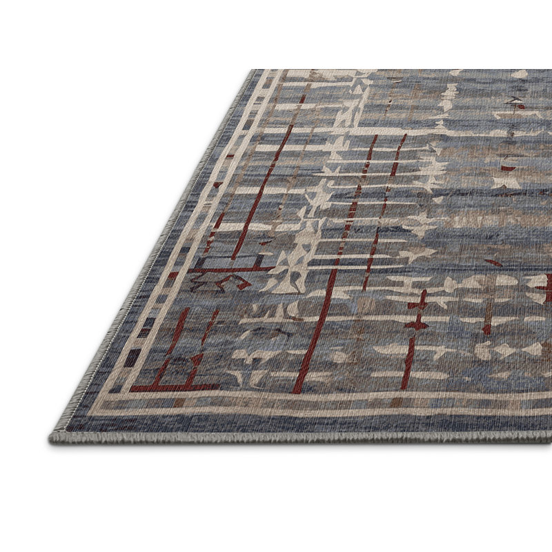 Tapis gris lavable à la machine, Rectangle de 5 pi x 8 pi