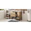 Meuble-lavabo moderne de 30 po avec lavabo en céramique, compartiments à tiroirs profonds, armoire, tablette ouverte, finition grain de bois, solution de tiroir pour armoire de rangement, porte, structure en bois, pieds en métal, teinture