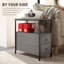 60cm W Engineered Wood Bedside Table