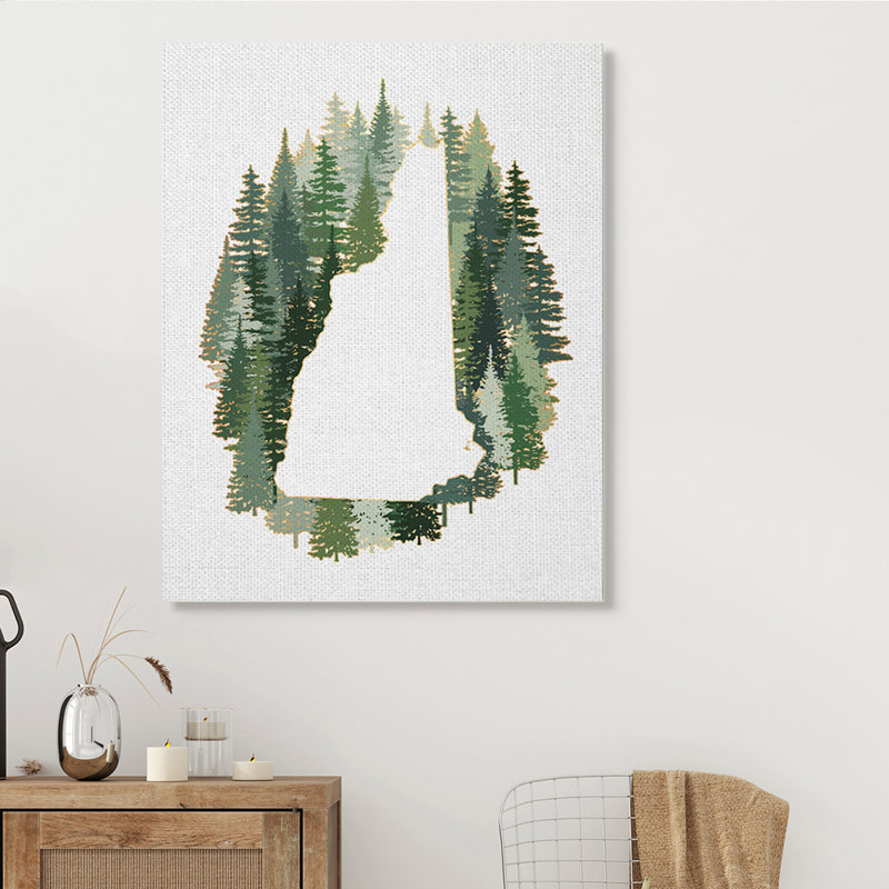 État du New Hampshire, vert, pin, forêt, Toile tendue, H 40 po x l 30 po