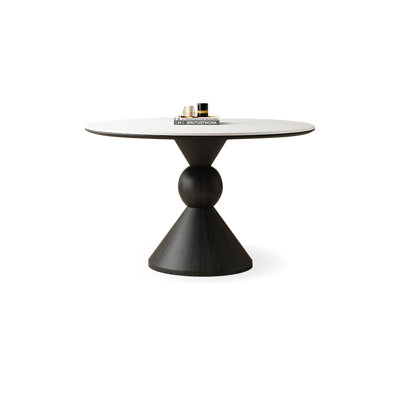 Black Round Sintered Stone Dining table