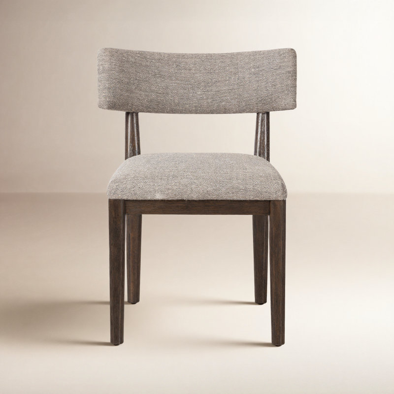 Cardell Fabric Side Chair in Alcala Nickel, Polyester Blend Alcala Nickel, Burnt Parawood