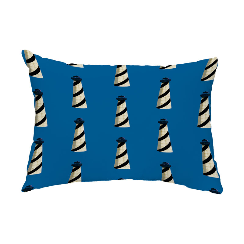 Beacon Geometric Outdoor Reversible Throw Pillow, Blue