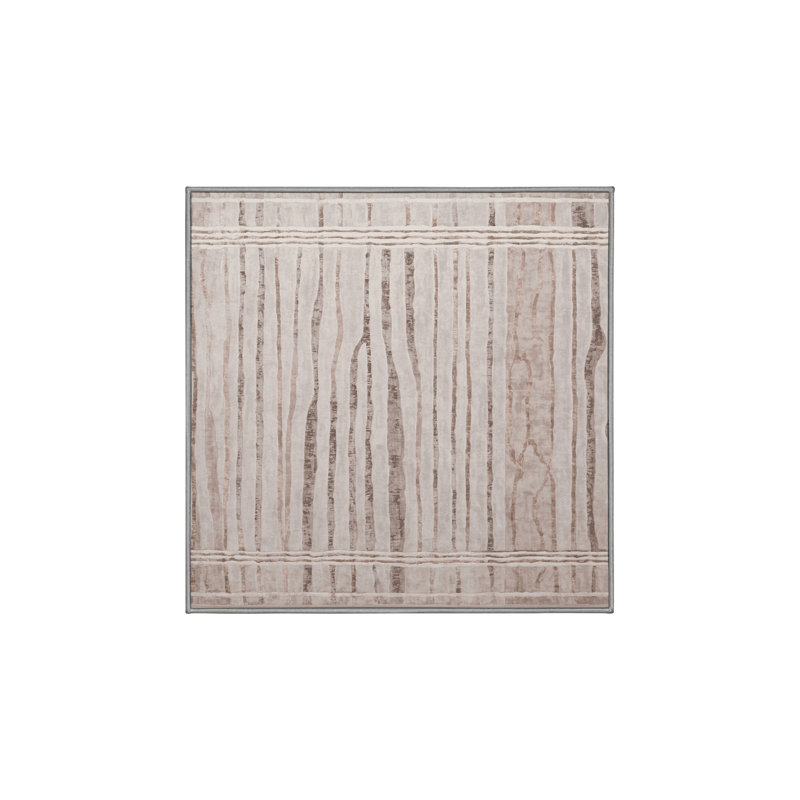 Machine Washable Gray Area Rug, Rectangle 4' x 6'
