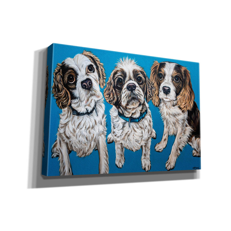 «King Charles Family» par Carolee Vitaletti, H 18 po x l 26 po x P 0,75 po