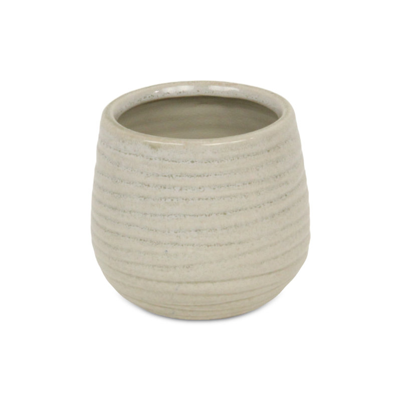 Pot en céramique Grazielli, H 4,75 po x l 4,5 po x P 4,5 po, Blanc