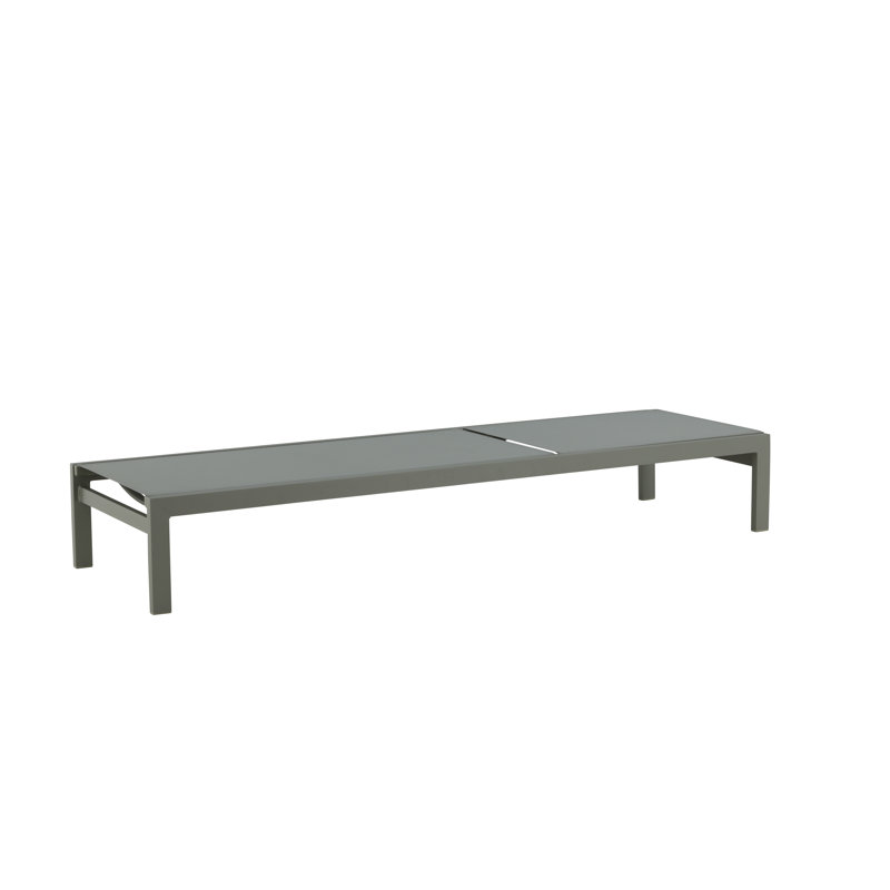 Fen 195cm Long Reclining Single Sun Lounger, Khaki