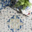 Tapis à motif de médaillon pour le salon, la chambre à coucher, la salle à manger et la cuisine Juliea, bleu / blanc cassé-27242143