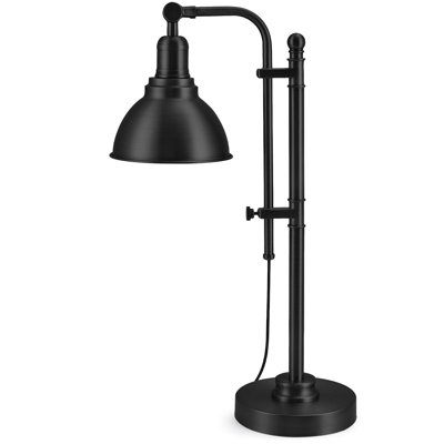 Rustic Desk Lamp Adjustable, Industrial Style Metal Task Lamps, Vintage Work Light, Farmhouse Reading Lamp(Black)