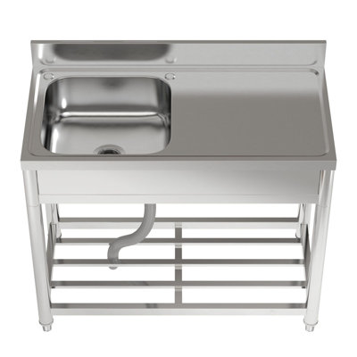 Borough Wharf 50mm W Single Bowl Stainless Steel Kitchen Sink with 1 Faucet Hole