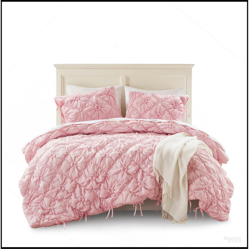 Ensemble d'édredon très grand 3 pièces, Rose