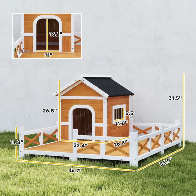 Abri d'extérieur pour chien en bois