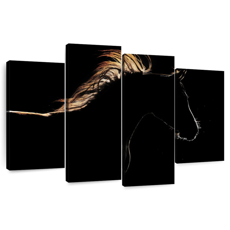 Silhouette de cheval Brampt, H 32 po x l 52 po