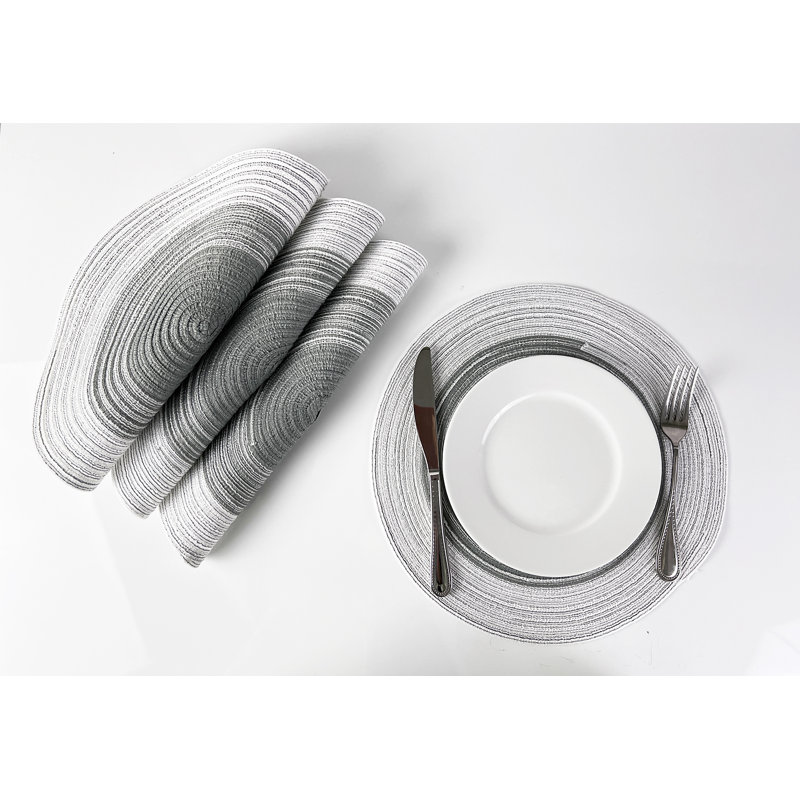 Ensemble de napperons 4 pièces Almut, Gris foncé