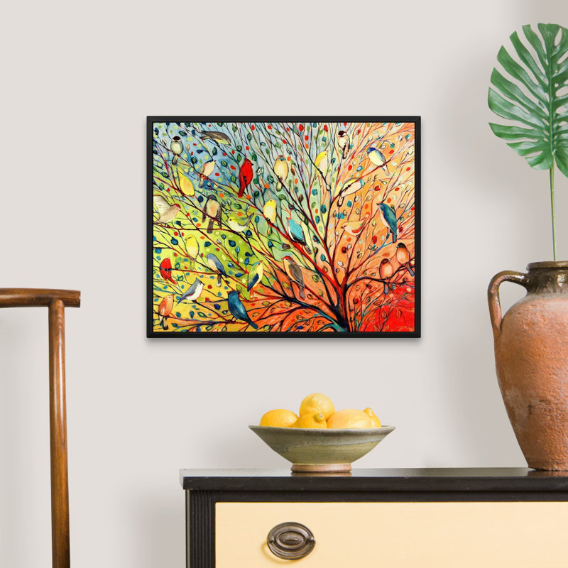 «Twenty Seven Birds», reproduction d'impression, Impression encadrée sans passe-partout, H 18 po x l 22 po, Noir