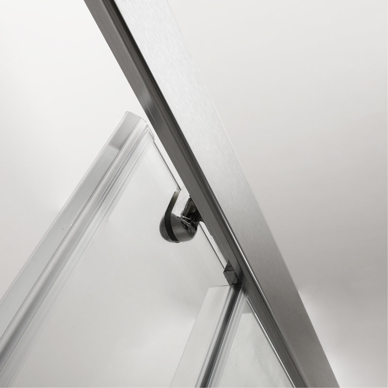 Shower Door 48" W X 72"H Single Sliding Bypass Shower Enclosure, , Brushed Nickel