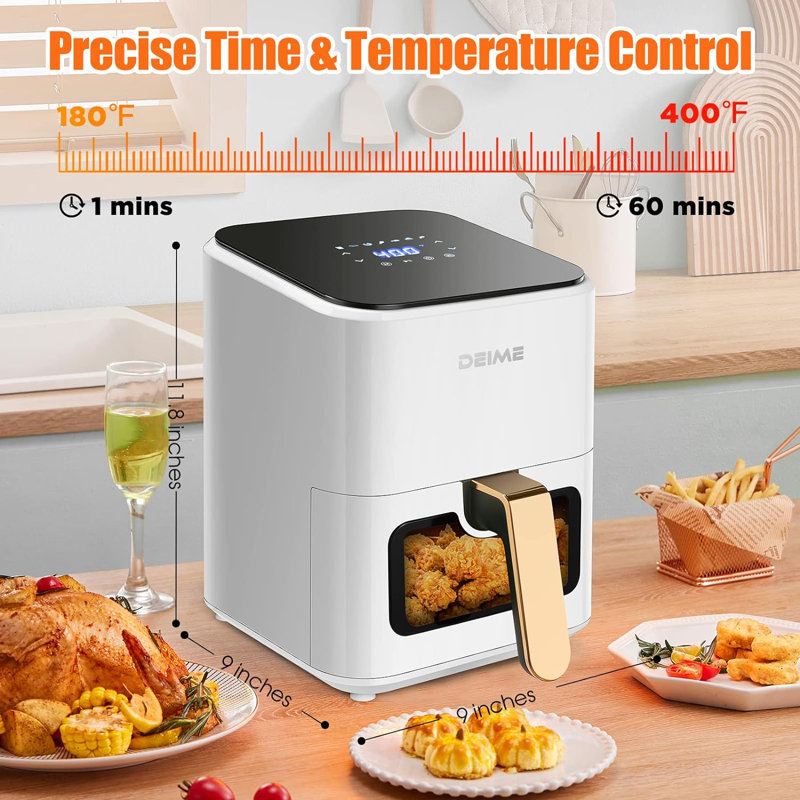 EVGTTI 4.2 qt. Basket Air Fryer, White