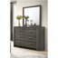 Mobilier de chambre à coucher 1 tiroir rustique contemporain à 6 tiroirs de rangement à finition grise rustique