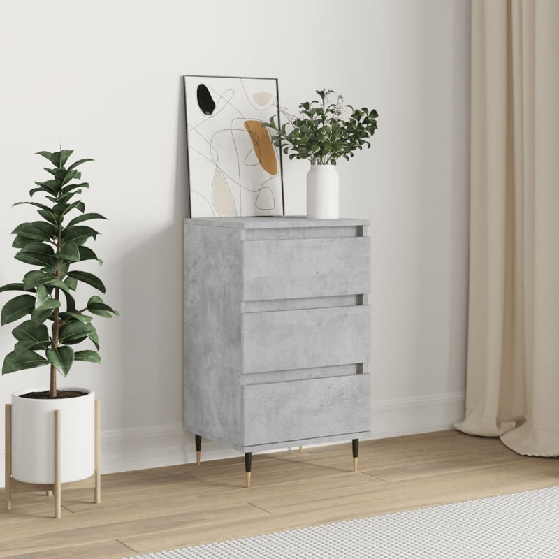 Maleesa Sideboard 40x35x70 cm Engineered Wood, Concrete Grey