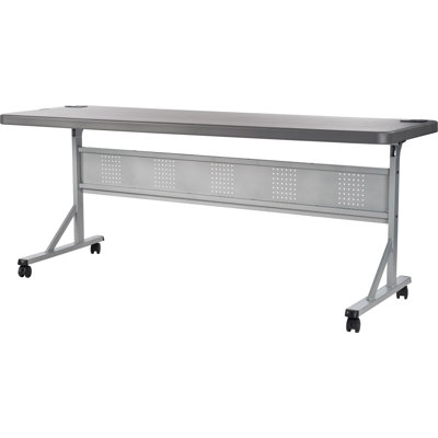 Training Rectangle Flip Top Training Table with Casters and Modesty Panel and Cable Management