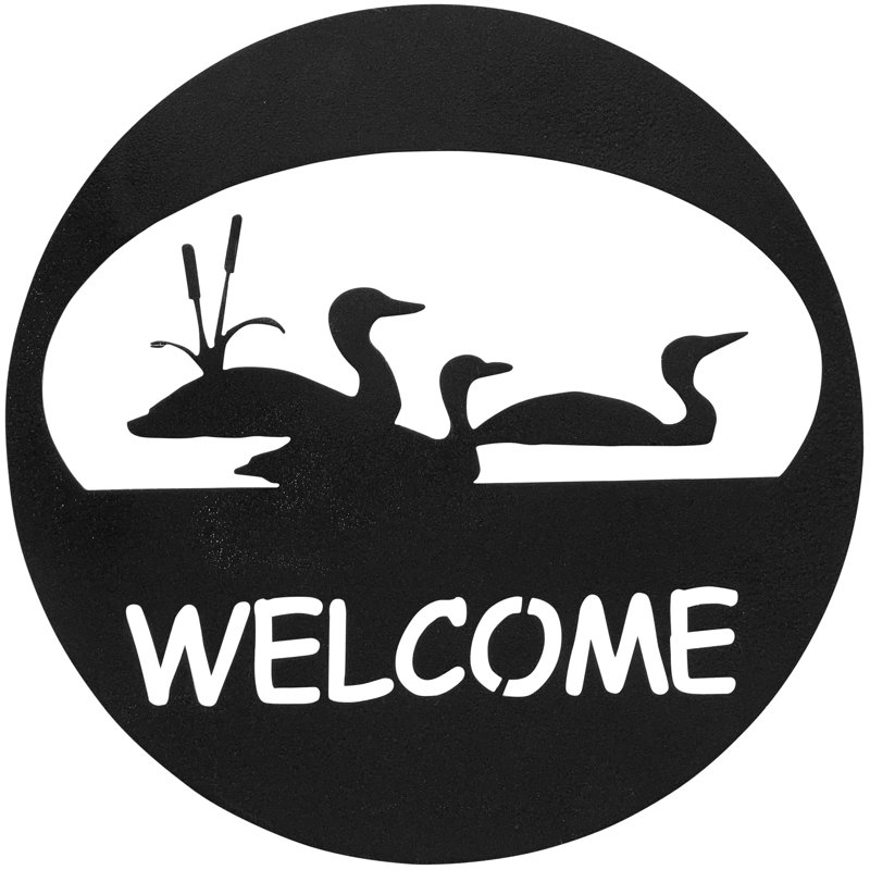 Dugout Creek Designs Loon Steel Welcome Circle, art martelé - noir martelé, Noir martelé