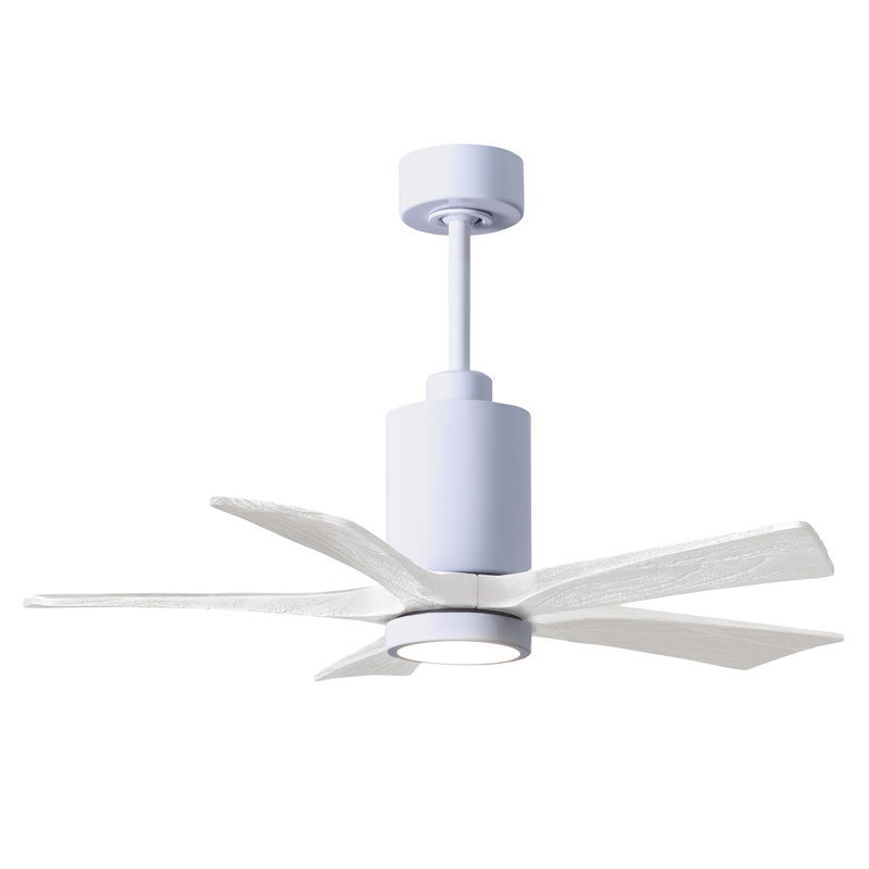 Patricia LED Downrod Ceiling Fan, Matte White, Gloss White