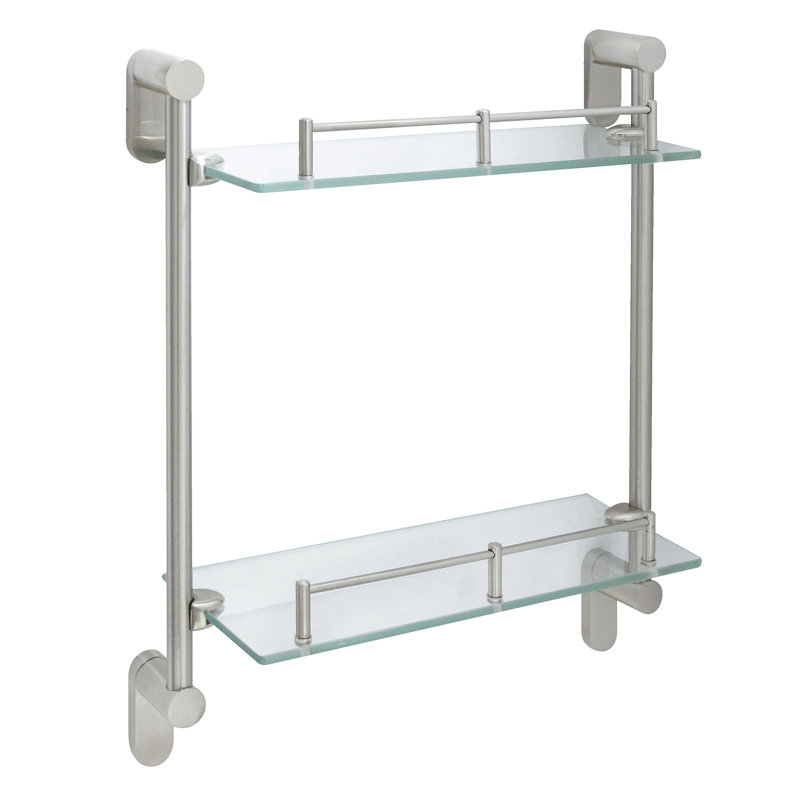Azahel 2 Piece Accent Shelf, Satin Nickel