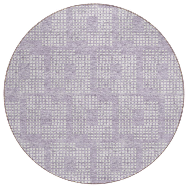 Tapis rond lavable et ivoire 8 po