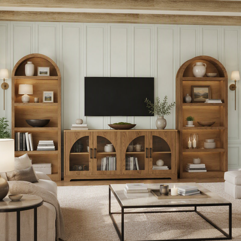 Ensemble de meuble télé 3 pièces avec bibliothèque pour téléviseur de 70 po ou moins
