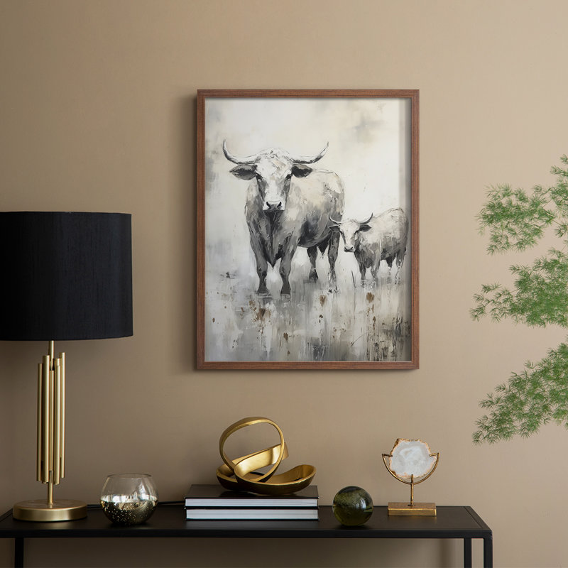 ANIMALS Series CCL XXX - Reproduction encadrée de qualité supérieure - Prêt à être accroché - Aucun clou requis, Noyer