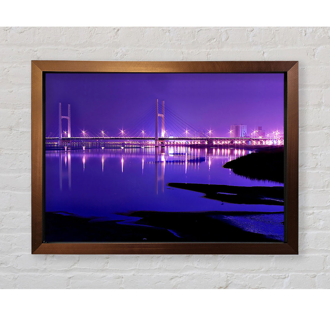 Purple Night Shoreline - Einzelner Bilderrahmen Kunstdrucke