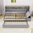 Upholstery Daybed with Storage Footstool, Trundle, Shelves, LED Strip and USB Ports-1427942121-1427942120