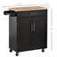 Îlot de cuisine avec chariot, tiroir, armoire de rangement et porte-serviettes, noir-2139512588
