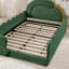 Lit mignon en forme de dinosaure avec barrière de sécurité, cadre de lit en bois massif pour chambre à coucher, tissu bouclé-963993569