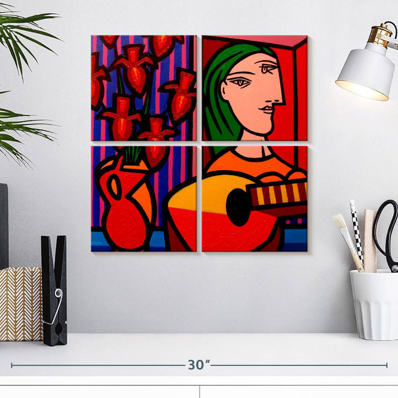 Hommage à Picasso II, H 18 po x l 18 po