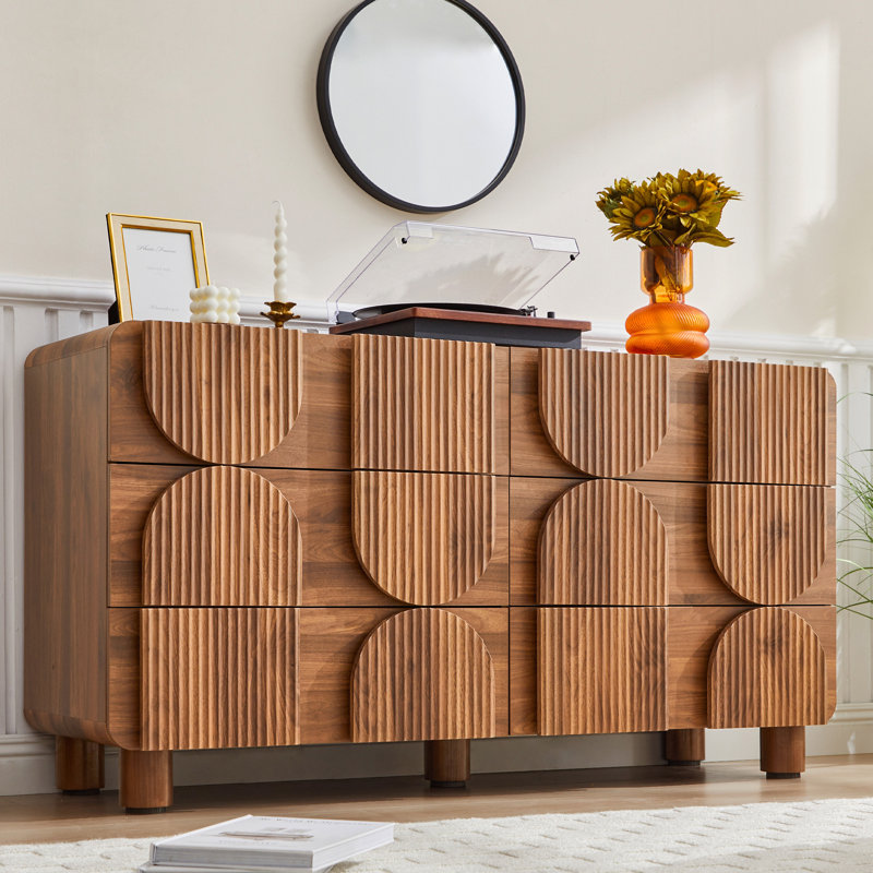 Molded 6-Drawer Double Dresser (53.2" W), Brown