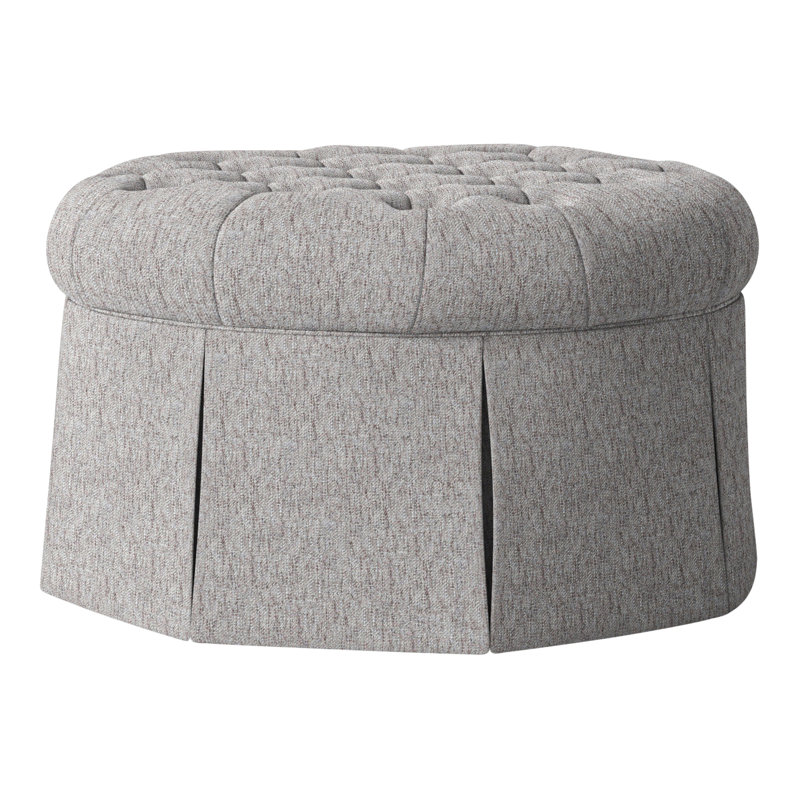 Repose-pieds cocktail capitonné rond 35 po Alma, 9508 polypropylène / oléfine fumée