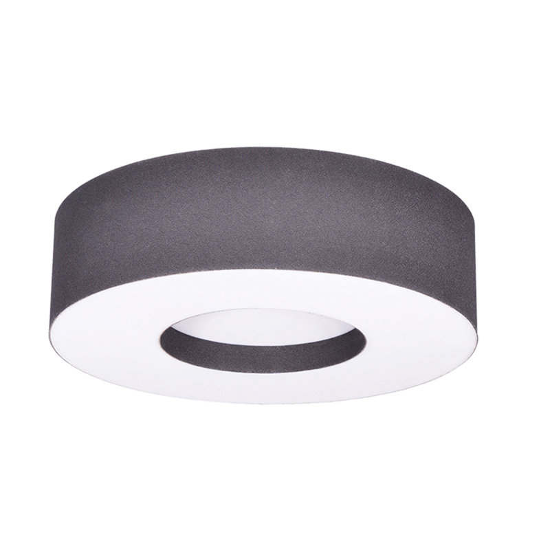 Plafonnier encastré cylindrique simple à DEL 15 po Frerichs, Noir, H 3,75 po x l 12,25 po x P 12,25 po