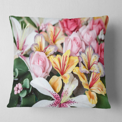 Magnifique décoration florale en sucre - Coussin imprimé floral