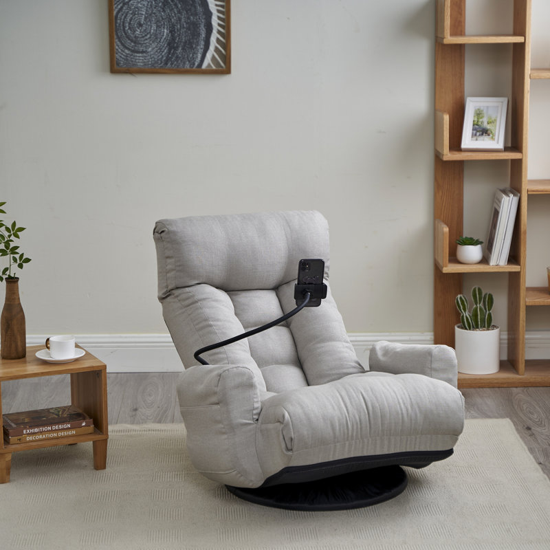 Gray 360 Degree Rotatable Chair With Adjustable Settings, Metal Frame, Soft Seat For A Relaxing, And Happy Time Ergonomic Rotation, Metal, Seat, Ideal Relaxing Napping