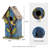 Strader Distressed Solid Wood Cottage Decorative Outdoor Garden Birdhouse with 3D Tree-1021354281