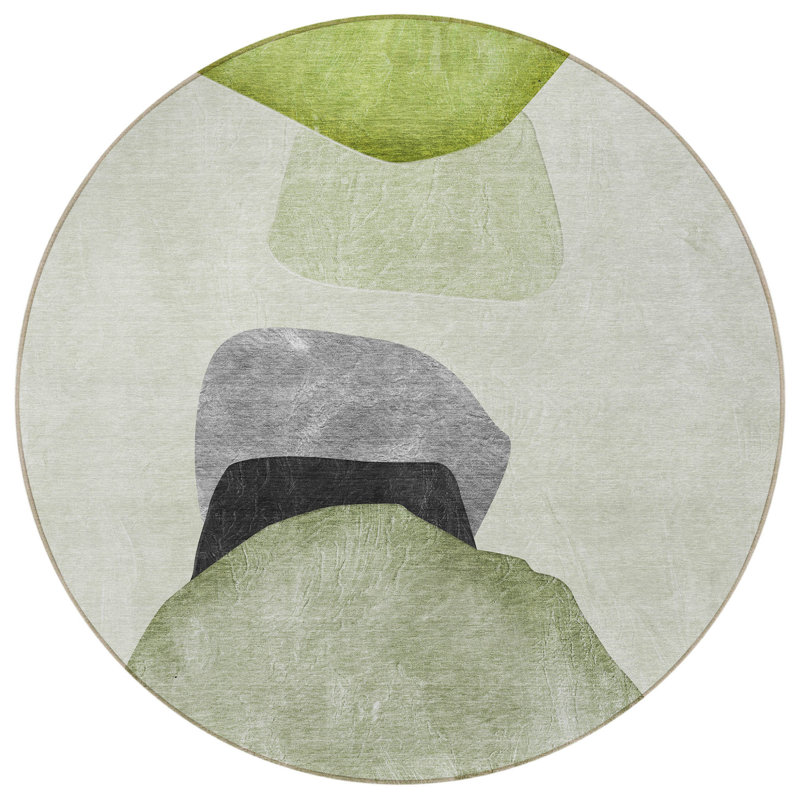 Tapis extérieur rond rond 8 pi