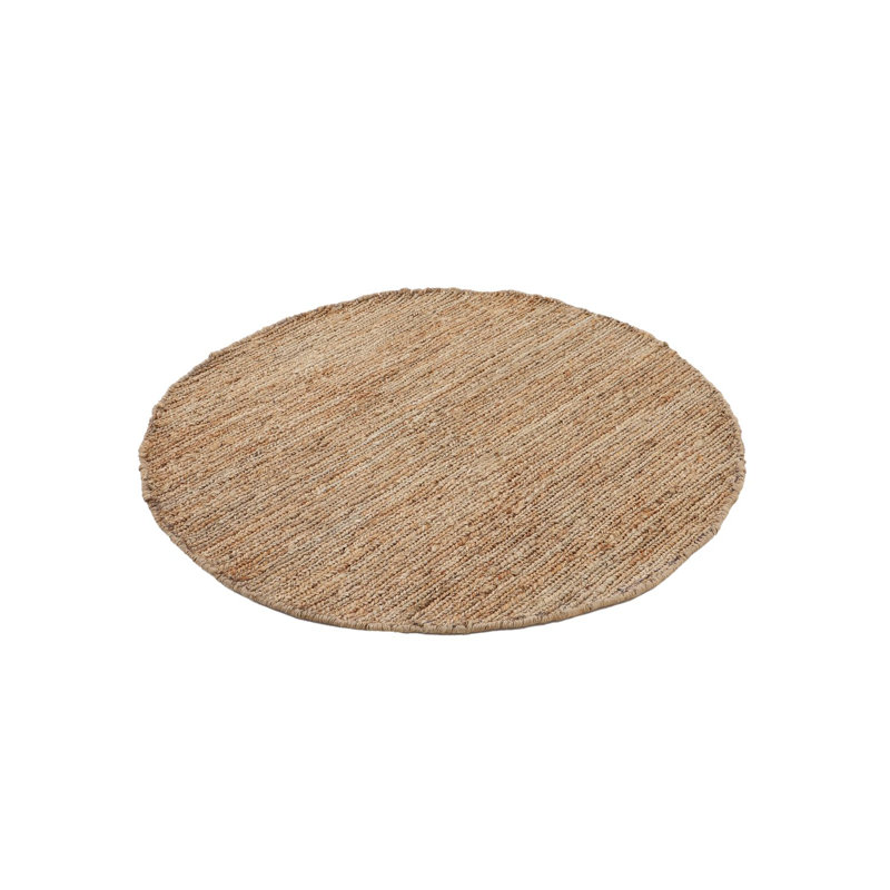 Nala Handwoven Nature Jute Beige Rug, Round 60cm