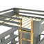 Lit mezzanine en bois avec armoire de rangement intégrée et cubes, bureau pliable-589714441-589714440